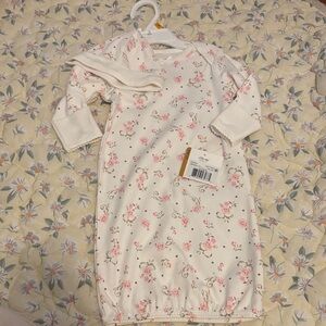 Little Me Floral Nightgown - White and Pink